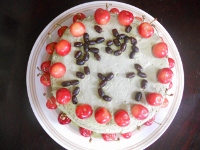 抹茶風味のさくらんぼケーキ