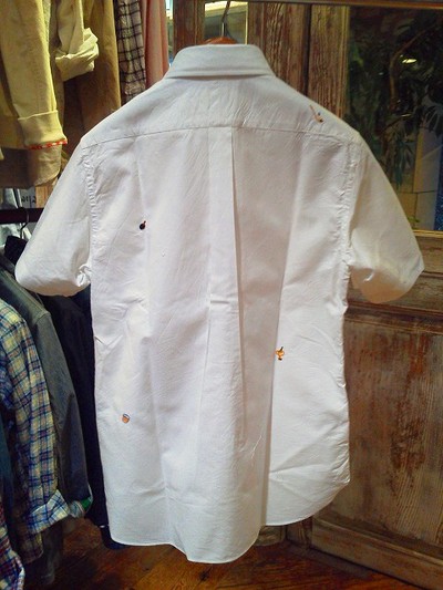 PAPAS＋綿オックス刺繍入りシャツ（半袖）