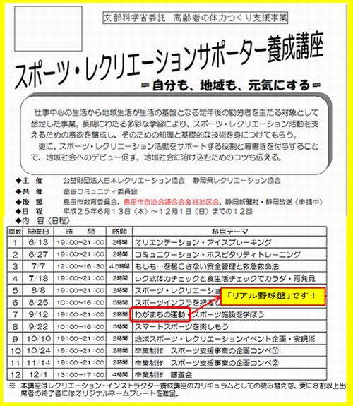 スポレク講座内容
