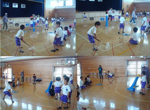 大須賀・大東地区小学校 移動児童館でリアル野球盤