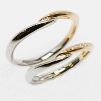 コンビネーションリング　２色　結婚指輪　婚約指輪　ブライダルリング専門店　ETERNAL　静岡