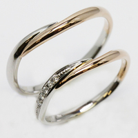 コンビネーションリング　２色　結婚指輪　婚約指輪　ブライダルリング専門店　ETERNAL　静岡
