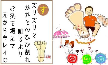 お灸いろは歌 【す】踵のひび割れ