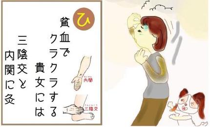 お灸いろは歌 【ひ】貧血