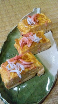 桜えび、釜揚げしらすの玉子焼き