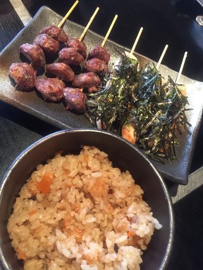 串焼き ロウカット玄米の炊き込みご飯 串焼き ロウカット玄米の炊き込みご飯