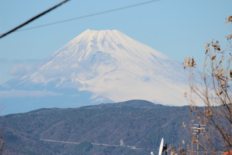 電線が恨めしい伊豆からの富士山