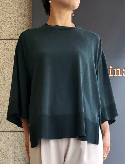 yoshie inaba 強撚コットン×サテンジョーゼットプルオーバー yoshie inaba 強撚コットン×サテンジョーゼットプルオーバー