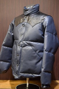 Rainbow Country Leather Down Jacket Navy