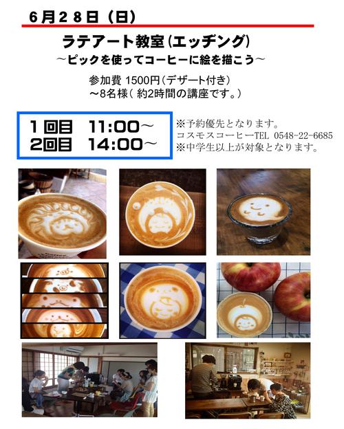 静波の珈琲屋さん コスモスコーヒー ラテアート教室開催