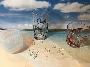 沖縄の海風を・・琉球ガラス！