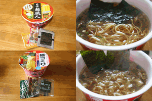 カップ麺(日清 麺職人 vs マルちゃん 麺づくり)