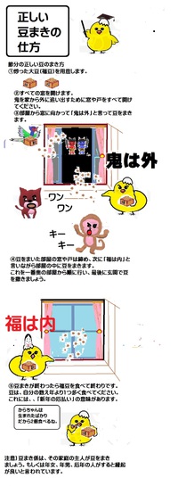 明日２月２日は節分です。正しい豆まきの仕方解説