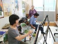 水彩画　自主グループ♪かすみ草