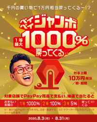 ペイペイジャンボやってます♪ 2020/08/08 15:43:57