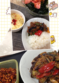 具たくさんラー油と麻婆茄子^_^