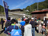 棚田の稲刈り