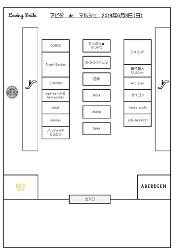 アピタdeマルシェ!!配置図のお知らせです