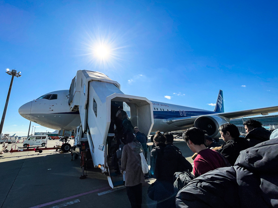 飛行機からの富士山