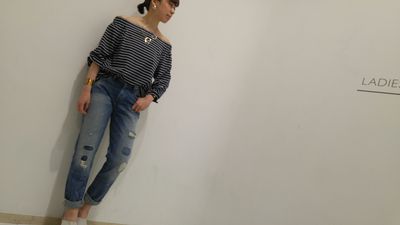 リエス　オフショルダープルオーバー
