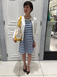 ダファー　異素材ボーダーワンピース