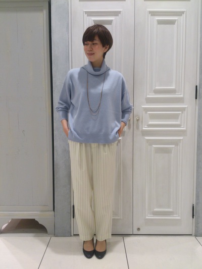 リエス　ストライプワイドパンツ