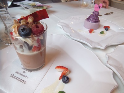 マメゾンセティボン？　チョコレートムース　紫芋モンブラン