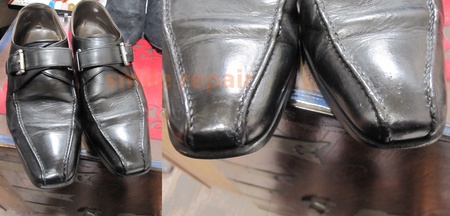 革修理　靴修理　革靴つま先削れ　そのことは季節の流れの中に一緒に流すの巻