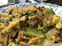 ゴーヤ、炒り卵、ちりめん干し