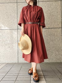L'EQUIPE　PA/COワッシャータフタワンピース