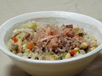 野菜スープで和風リゾット